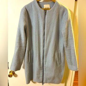 BB Dakota Baby Blue Midi Teddy Coat Size Medium